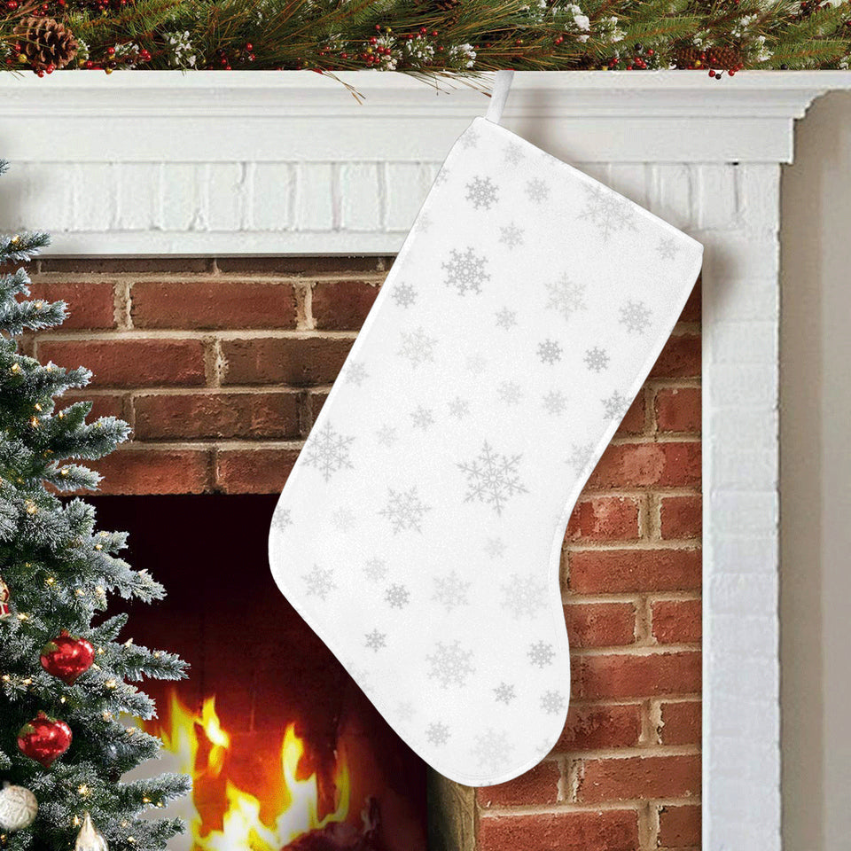 Snowflake pattern white background Christmas Stocking