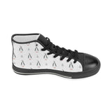 Penguin pattern Women's High Top Canvas Shoes Black