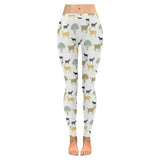 Silhouettes of goat and tree pattern Women's Legging Fulfilled In US
