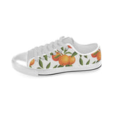 Oranges pattern background Men's Low Top Canvas Shoes White