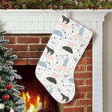Polar bears star poka dot pattern Christmas Stocking