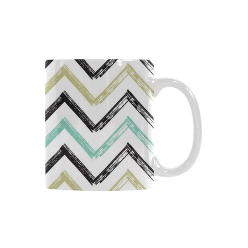 zigzag  chevron paint pattern Classical White Mug (Fulfilled In US)