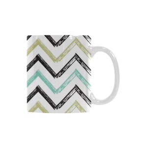 zigzag  chevron paint pattern Classical White Mug (Fulfilled In US)