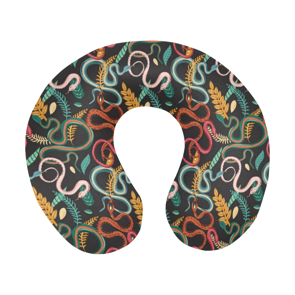 Colorful snake plant pattern U-Shaped Travel Neck Pillow