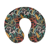 Colorful snake plant pattern U-Shaped Travel Neck Pillow