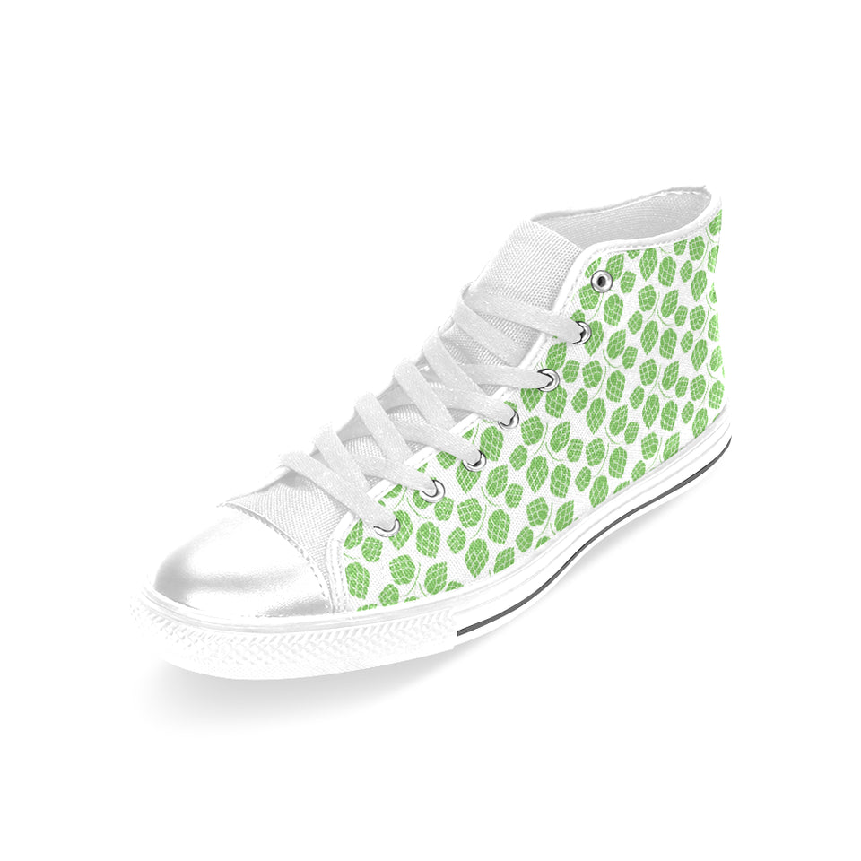 Hop pattern background Women's High Top Canvas Shoes White