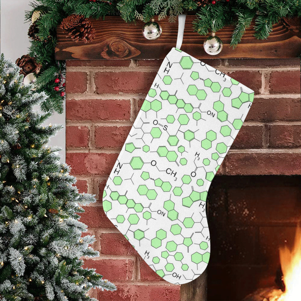 Chemistry Periodic Table Pattern Print Design 03 Christmas Stocking