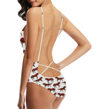 Horses running pattern background Women's One-Piece Swimsuit