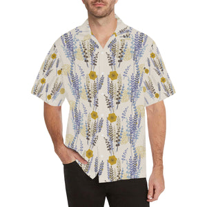 Lavender modern pattern blackground Men's All Over Print Hawaiian Shirt