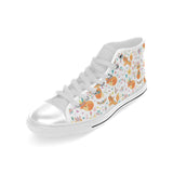 cute tribal fox pattern Men's High Top Canvas Shoes White