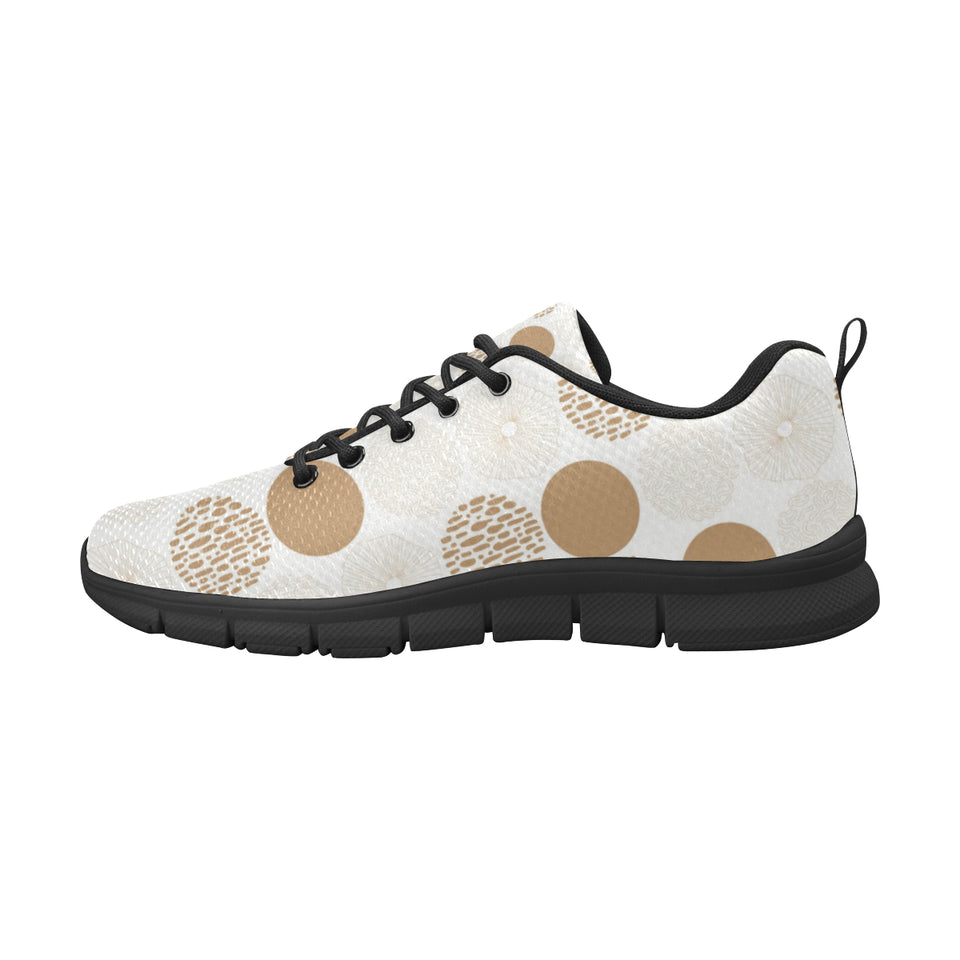 Gold Texture mushroom pattern Women's Sneaker Shoes
