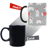 Cute polar bear christmas snow pattern Morphing Mug Heat Changing Mug