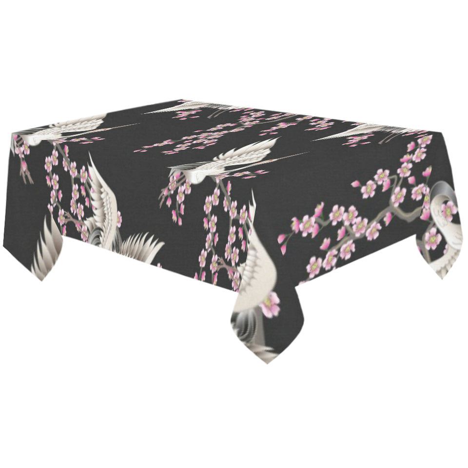 Japanese crane pink sakura pattern Tablecloth