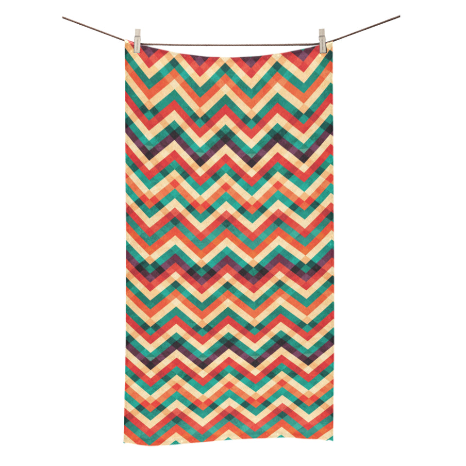 zigzag chevron colorful pattern Bath Towel