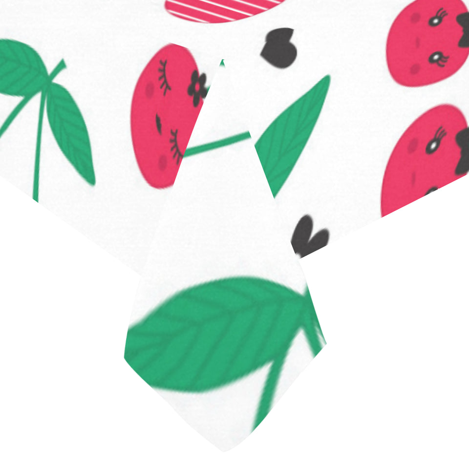 cherry pattern white background Tablecloth