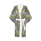 Hand drawn dragonfly pattern Women's Short Kimono Robe