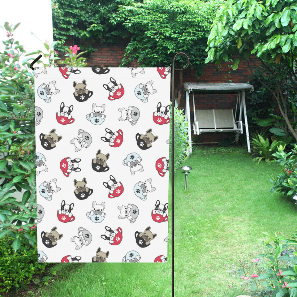 French bulldog cup paw pattern House Flag Garden Flag