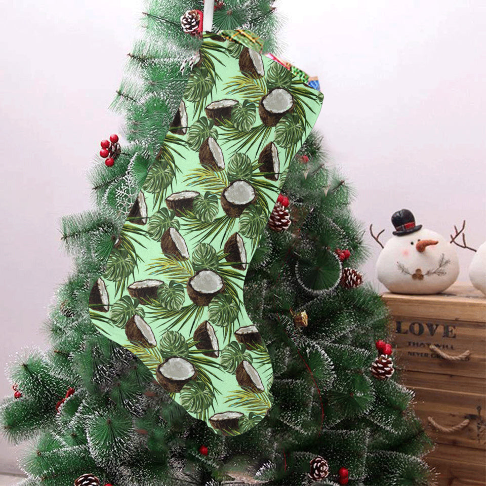 Coconut Pattern Print Design 02 Christmas Stocking