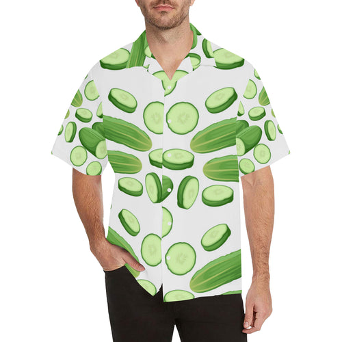 cucumber whole slices pattern Men's All Over Print Hawaiian Shirt