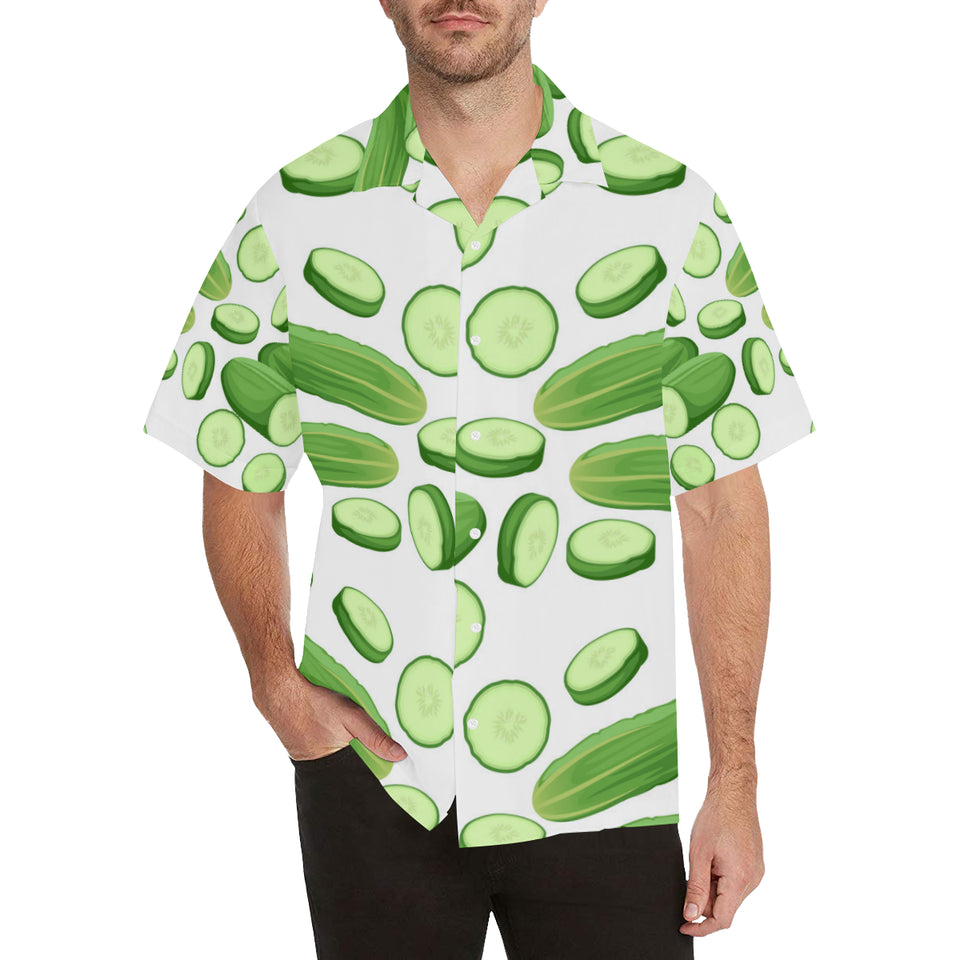 cucumber whole slices pattern Men's All Over Print Hawaiian Shirt