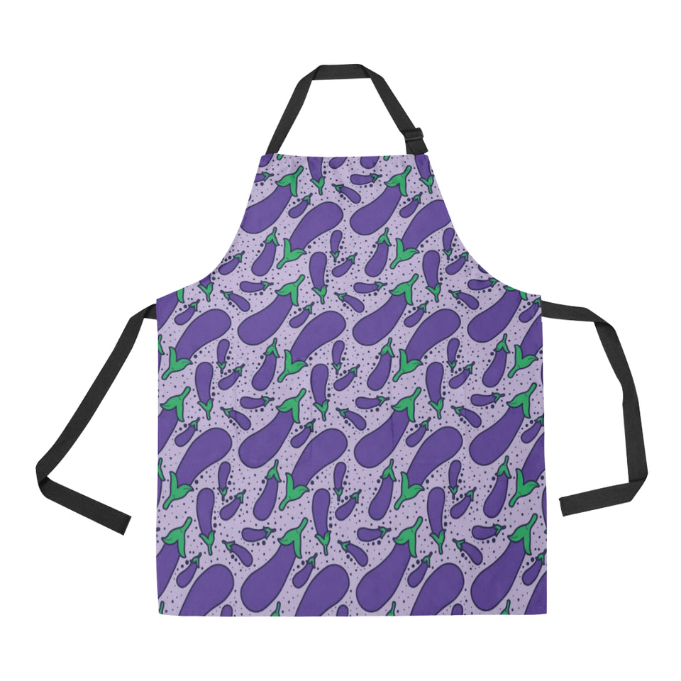 Eggplant Pattern Print Design 03 All Over Print Adjustable Apron