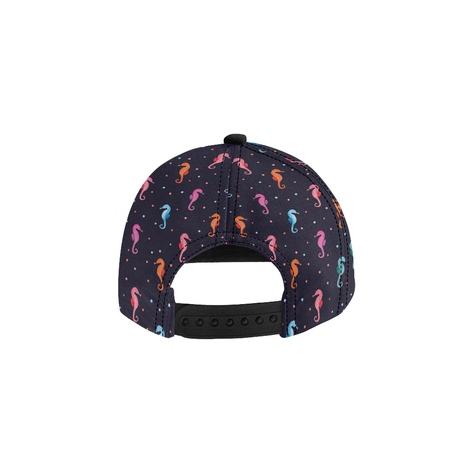 Watercolor colorful seahorse pattern All Over Print Snapback Cap