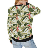 heliconia pattern Women's Crew Neck Sweatshirt