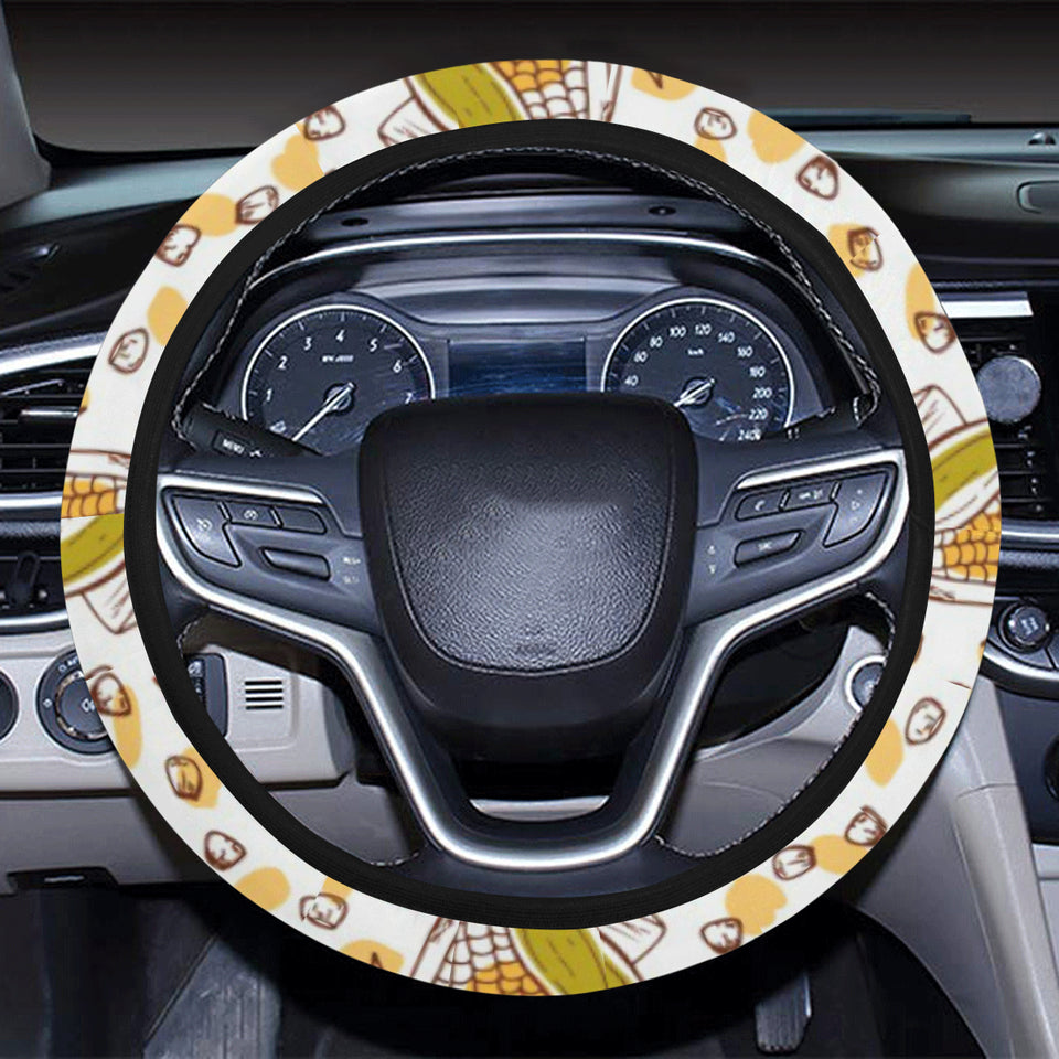Corn Pattern Print Design 02 Car Steering Wheel Cover