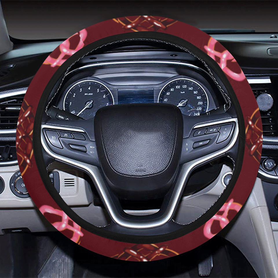 Pretzels Pattern Print Design 05 Car Steering Wheel Cover
