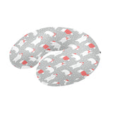 Cute polar bear christmas snow pattern U-Shaped Travel Neck Pillow