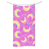 Moon pink rose background Bath Towel