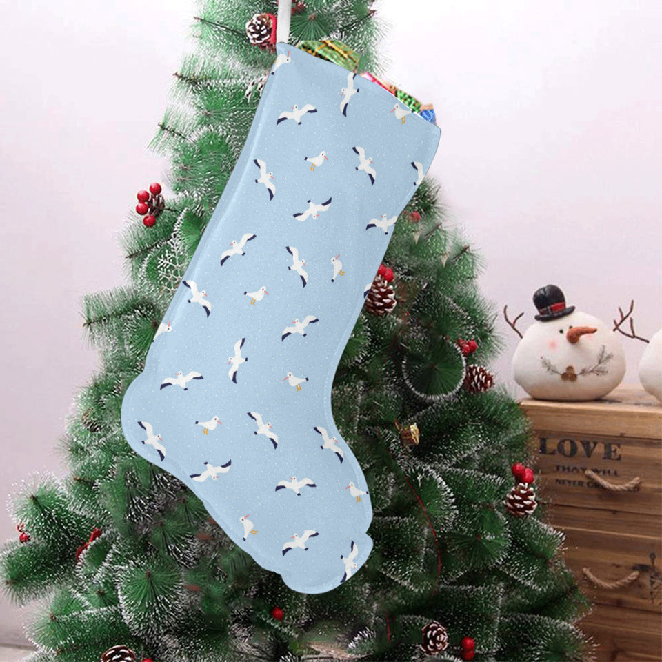 Seagull Pattern Print Design 02 Christmas Stocking
