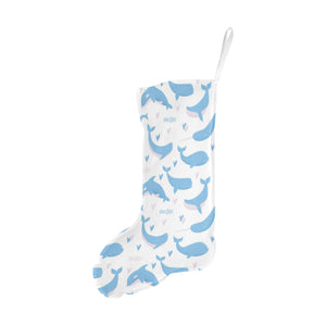Blue whale pattern Christmas Stocking