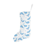 Blue whale pattern Christmas Stocking