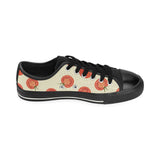 Tomato dot background Men's Low Top Canvas Shoes Black