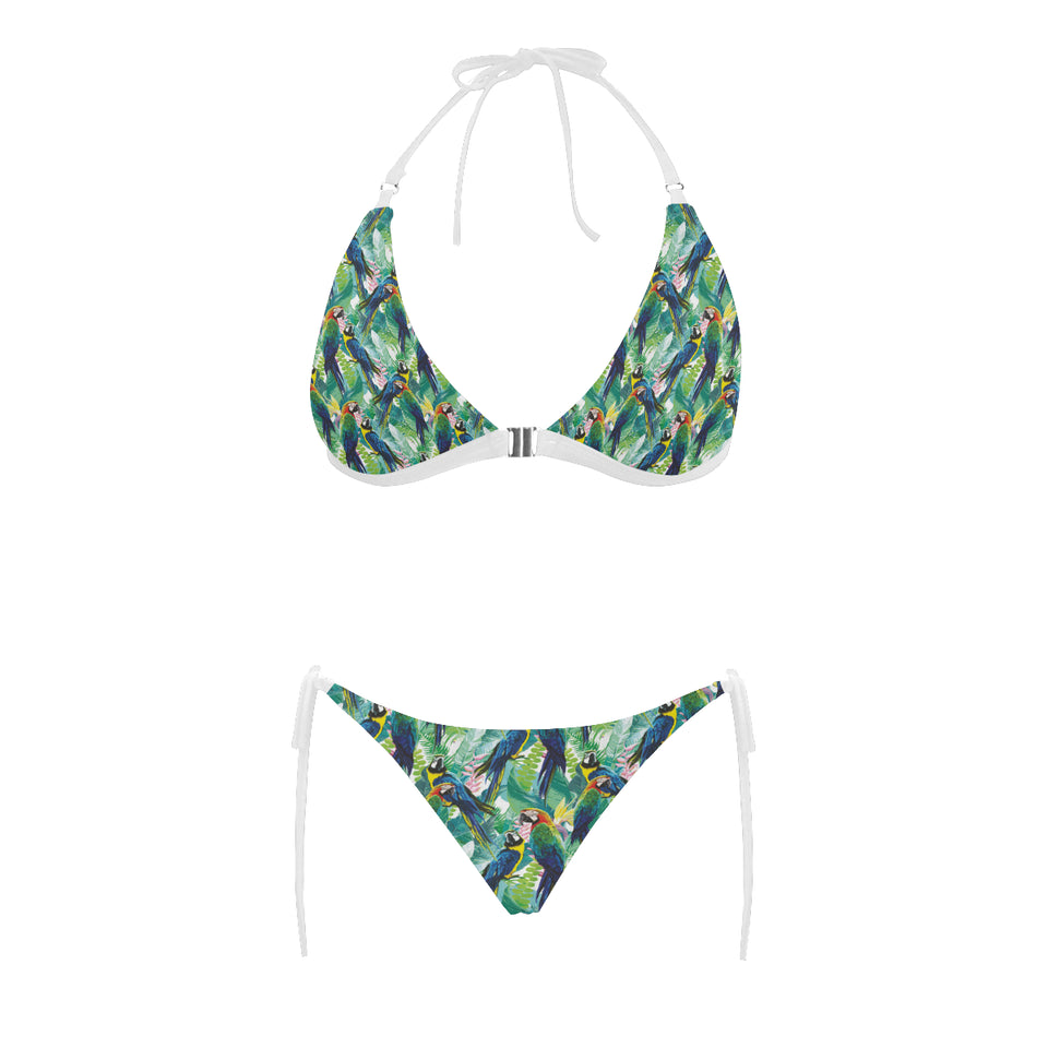 Colorful parrot exotic flower leaves Sexy Bikinis Two-Piece Swimsuits