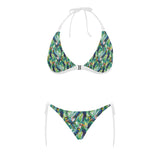 Colorful parrot exotic flower leaves Sexy Bikinis Two-Piece Swimsuits