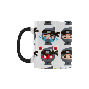 Cute ninja design pattern Morphing Mug Heat Changing Mug