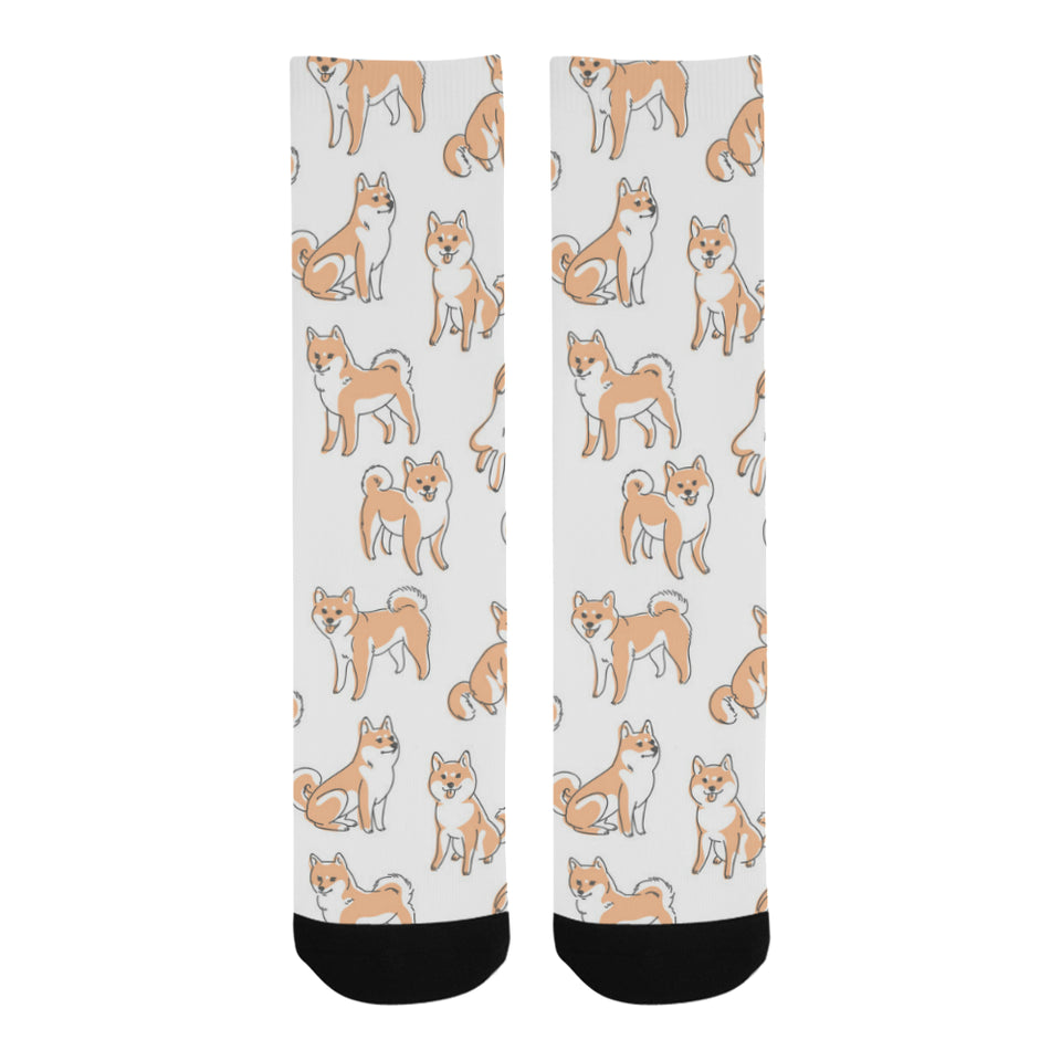 shiba inu dog pattern Crew Socks