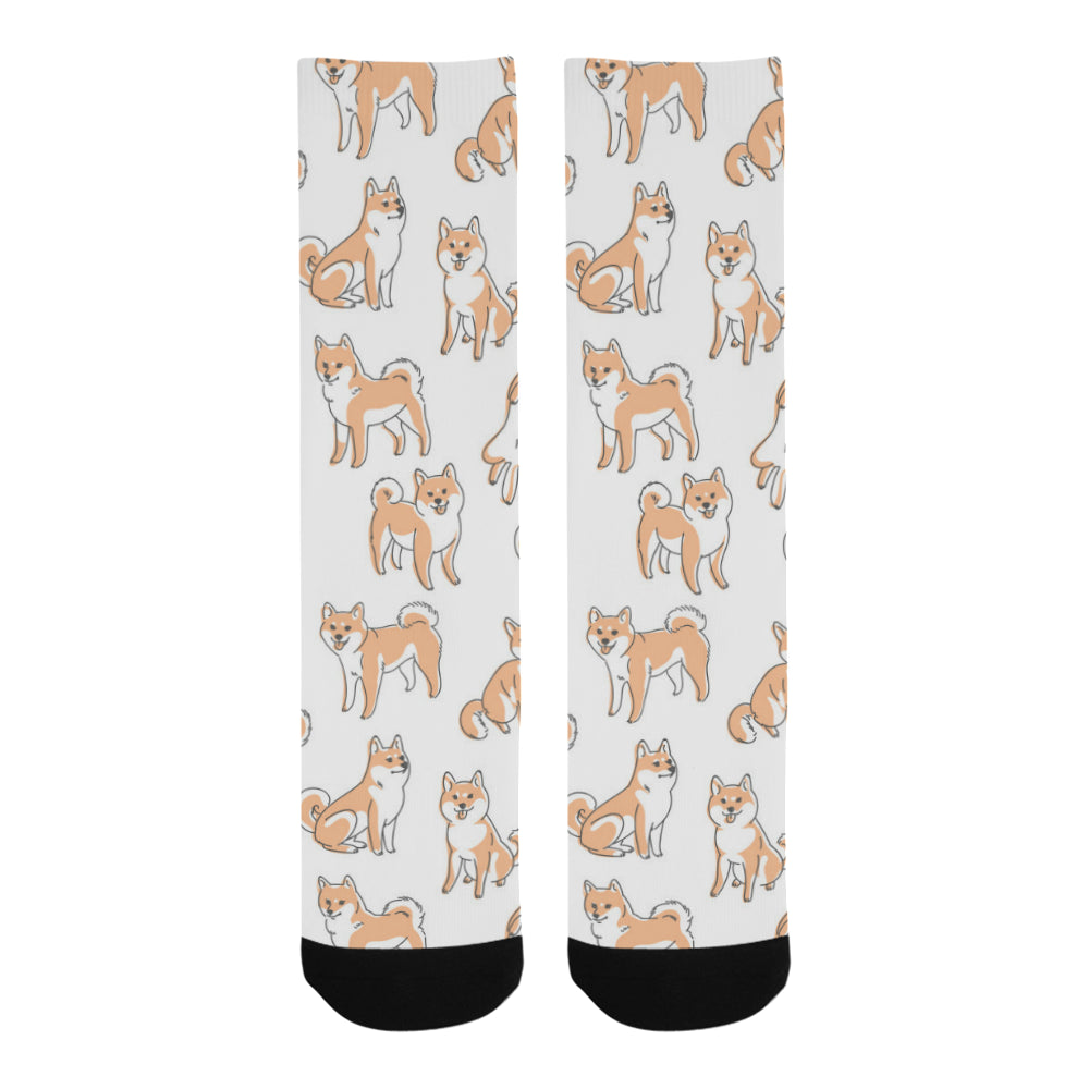 shiba inu dog pattern Crew Socks