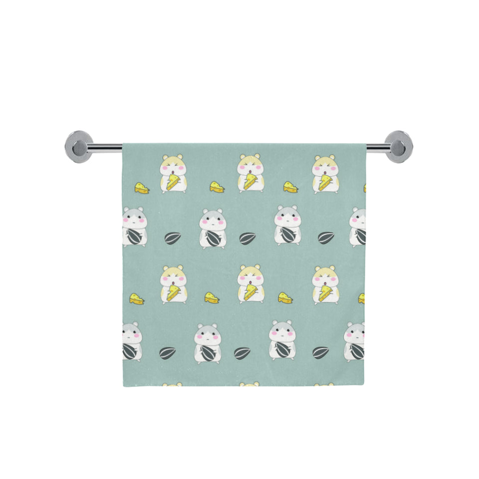 Cute hamster cheese pattern Bath Towel