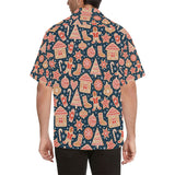 Christmas gingerbread cookie pattern Men's All Over Print Hawaiian Shirt