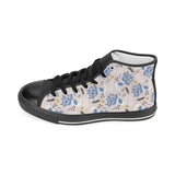 Cute peacock pattern Women's High Top Canvas Shoes Black