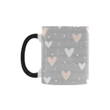 Heart pattern gray background Morphing Mug Heat Changing Mug