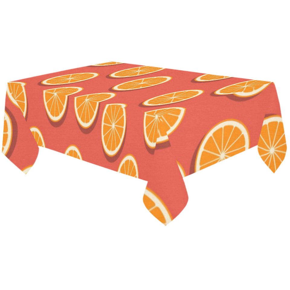 Oranges pattern red background Tablecloth