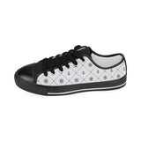 Anchor rudder nautical design pattern Kids' Boys' Girls' Low Top Canvas Shoes Black