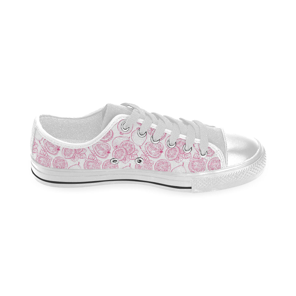 Sketch guava pattern Men's Low Top Shoes White