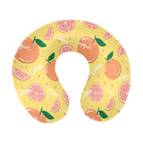 Grapefruit yellow background U-Shaped Travel Neck Pillow