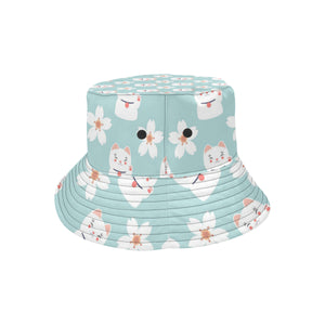 Maneki neko cat sakura Unisex Bucket Hat