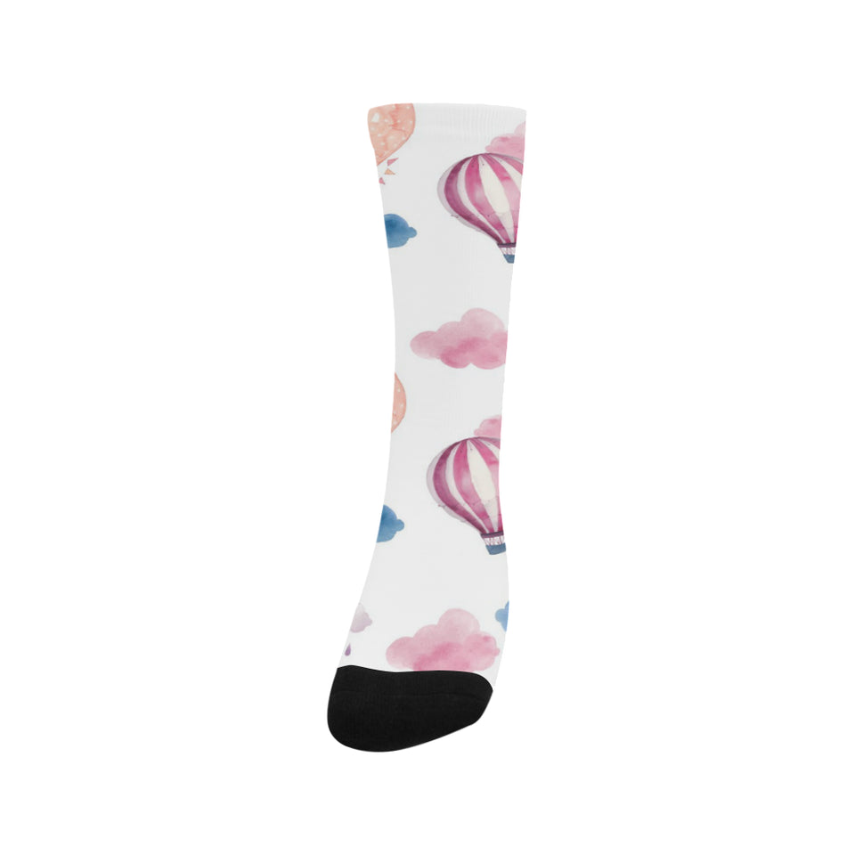 Watercolor air balloon cloud pattern Crew Socks